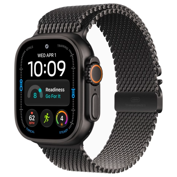 Apple Watch Series Ultra 4 49mm Black Titanium Case with Black Titanium Milanese Loop S